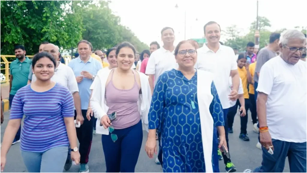 गोरखपुर विश्वविद्यालय की ओर से योग मैराथन का आयोजन. फोटो: डीडीयूजीयू