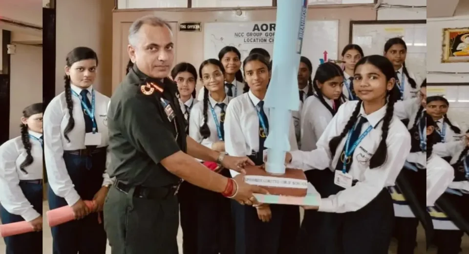 कारगिल विजय दिवस: ब्रिगेडियर भारती ने सुनाई शौर्य गाथा, छात्राओं ने ब्रह्मोस मॉडल से किया सैनिकों को नमन