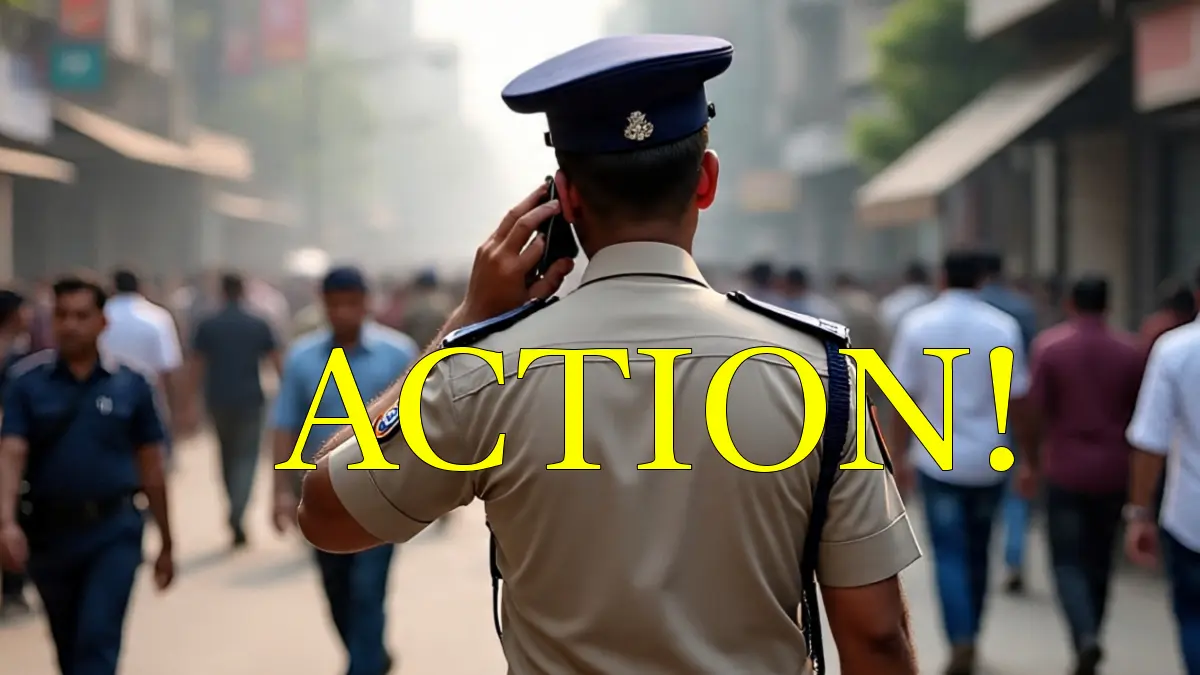 पुलिस पर कार्रवाई