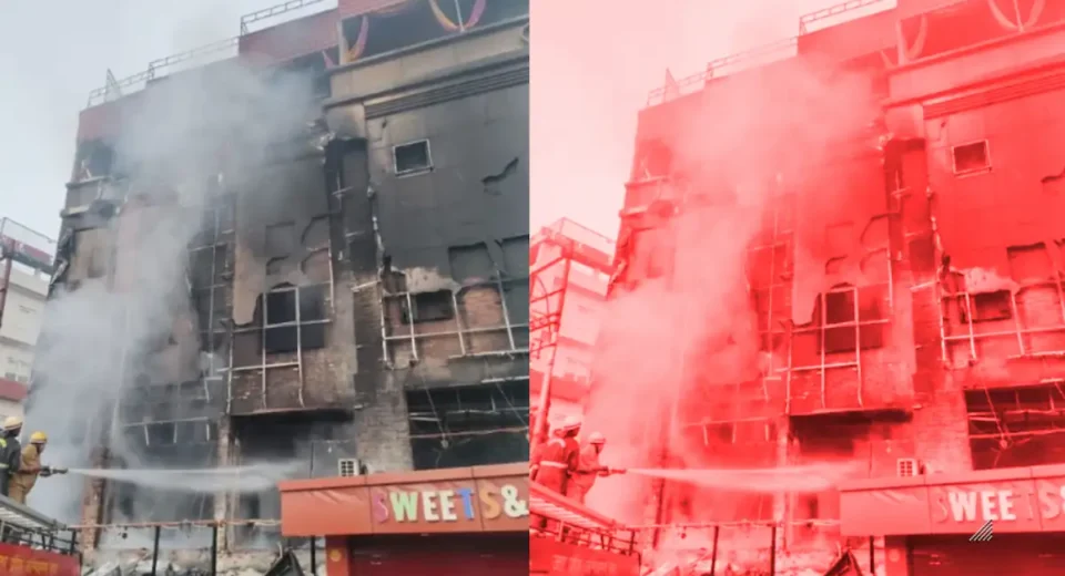 रामगढ़ताल इलाके में रविवार सुबह तीन मंजिला रेस्टोरेंट में लगी आग, बाथरूम में दम घुटने से कर्मचारी की मौत