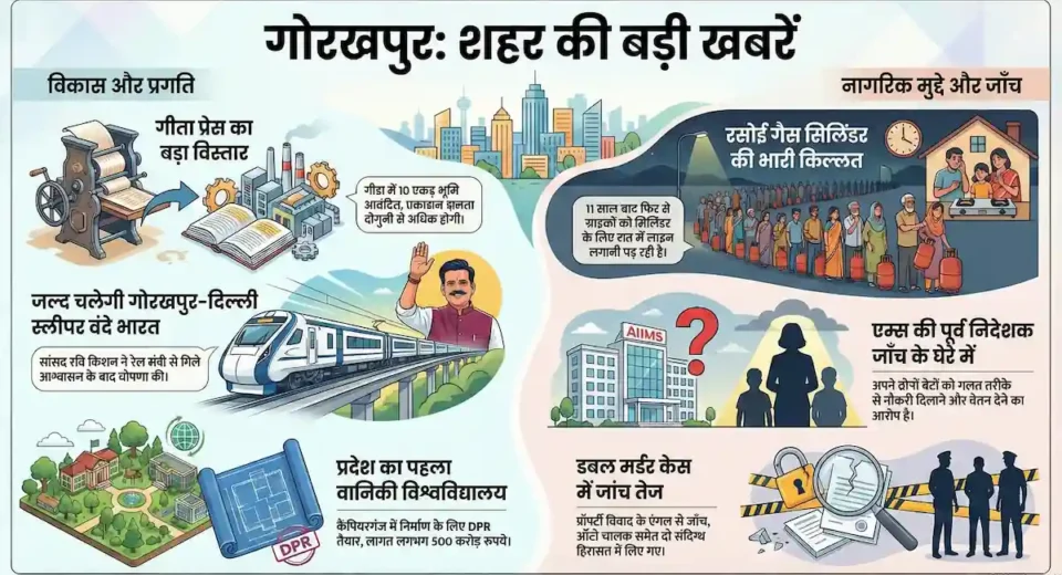 गोरखपुर समाचार: आज की प्रमुख सुर्खियां: एक नजर में जानें गोरखपुर शहर की हर खबर गोरखपुर समाचार: आज की प्रमुख सुर्खियां: एक नजर में जानें गोरखपुर शहर की हर खबर