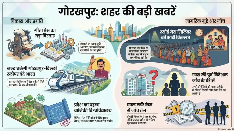 गोरखपुर समाचार: आज की प्रमुख सुर्खियां: एक नजर में जानें गोरखपुर शहर की हर खबर